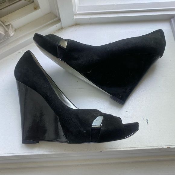 Classy, Sexy, Professional Jessica Simpson Peep Toe Wedges, Black, Size 7! ๐ โจ - Picture 10 of 11